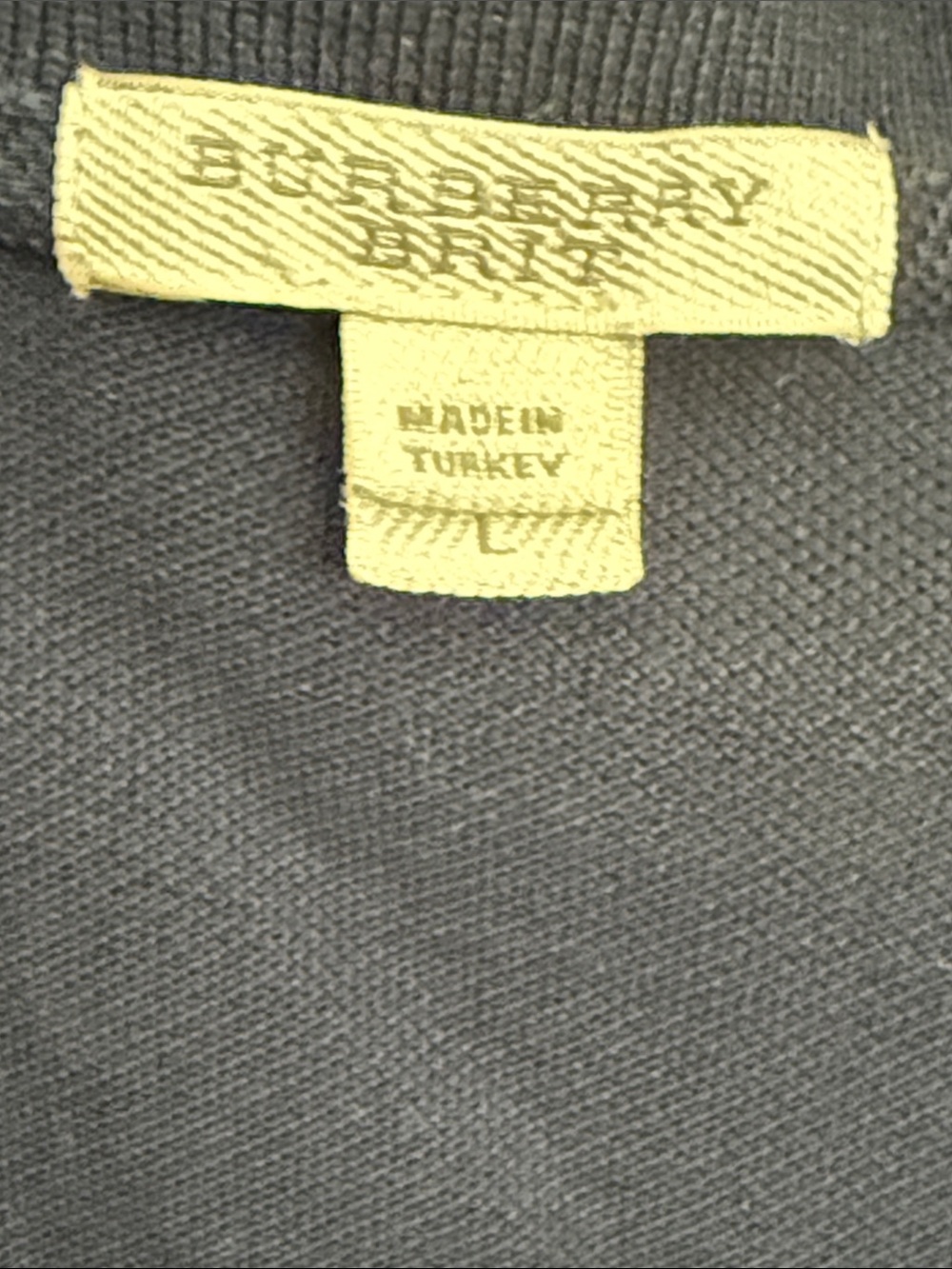 Men’s L Burberry Navy Blue Polo with Signature Placket Detail - Picture 2 of 8